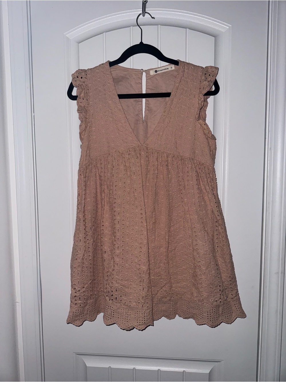 The Impeccable Pig Peach Eyelet Romper Size Small